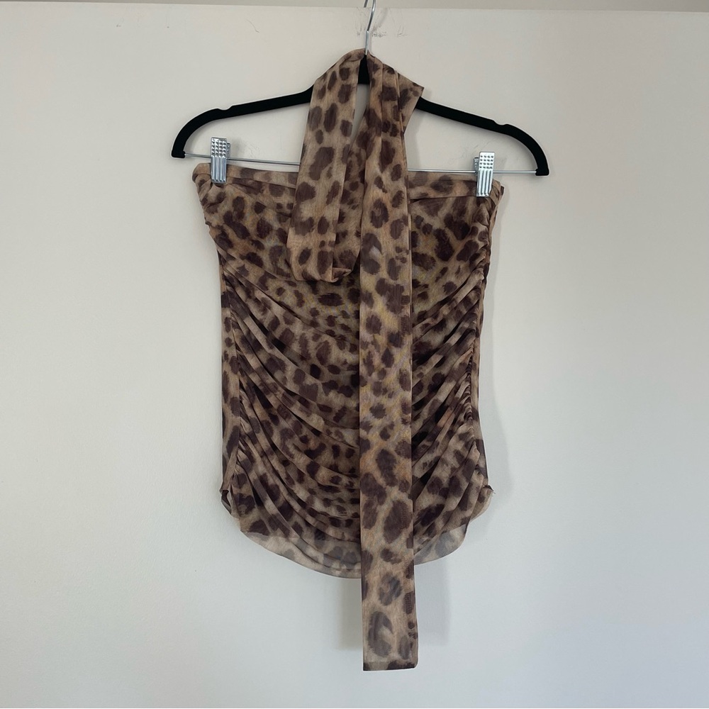 Zara Animal Print Halter Top